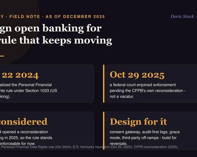 Design open banking for the rule that keeps moving visual preview