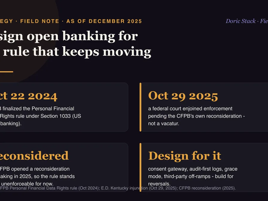 Design open banking for the rule that keeps moving visual preview