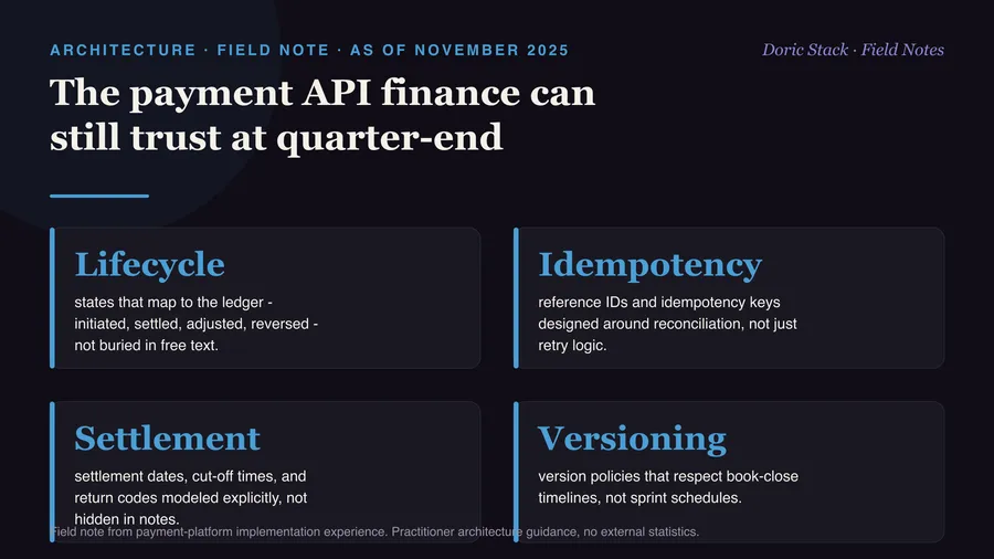 The payment API finance can still trust at quarter-end