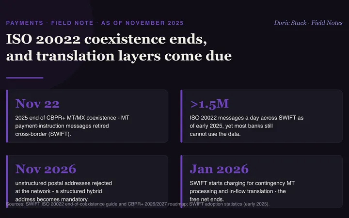 ISO 20022 coexistence ends, and translation layers come due visual preview